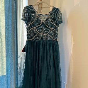 Shimmering Cascades Midi Dress in 16 (UK)